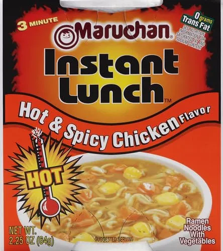 Maruchan Instant Lunch Ramen Noodles, Hot & Spicy Chicken Flavor – Japanese-Style Instant Noodle Soup, Easy Meal Ready in 3 Minutes – 2.25 Oz., (Pack of 24) - Image 4