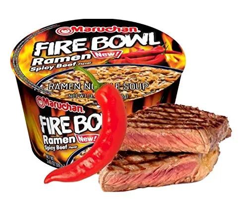 Alternative view of Maruchan Ramen Noodles Fire Bowl, Spicy Beef Flavor – Japanese-Style Instant Noodle Soup, Microwaveable Easy Meal for Busy Families – 3.48 Oz. (6 Pack)