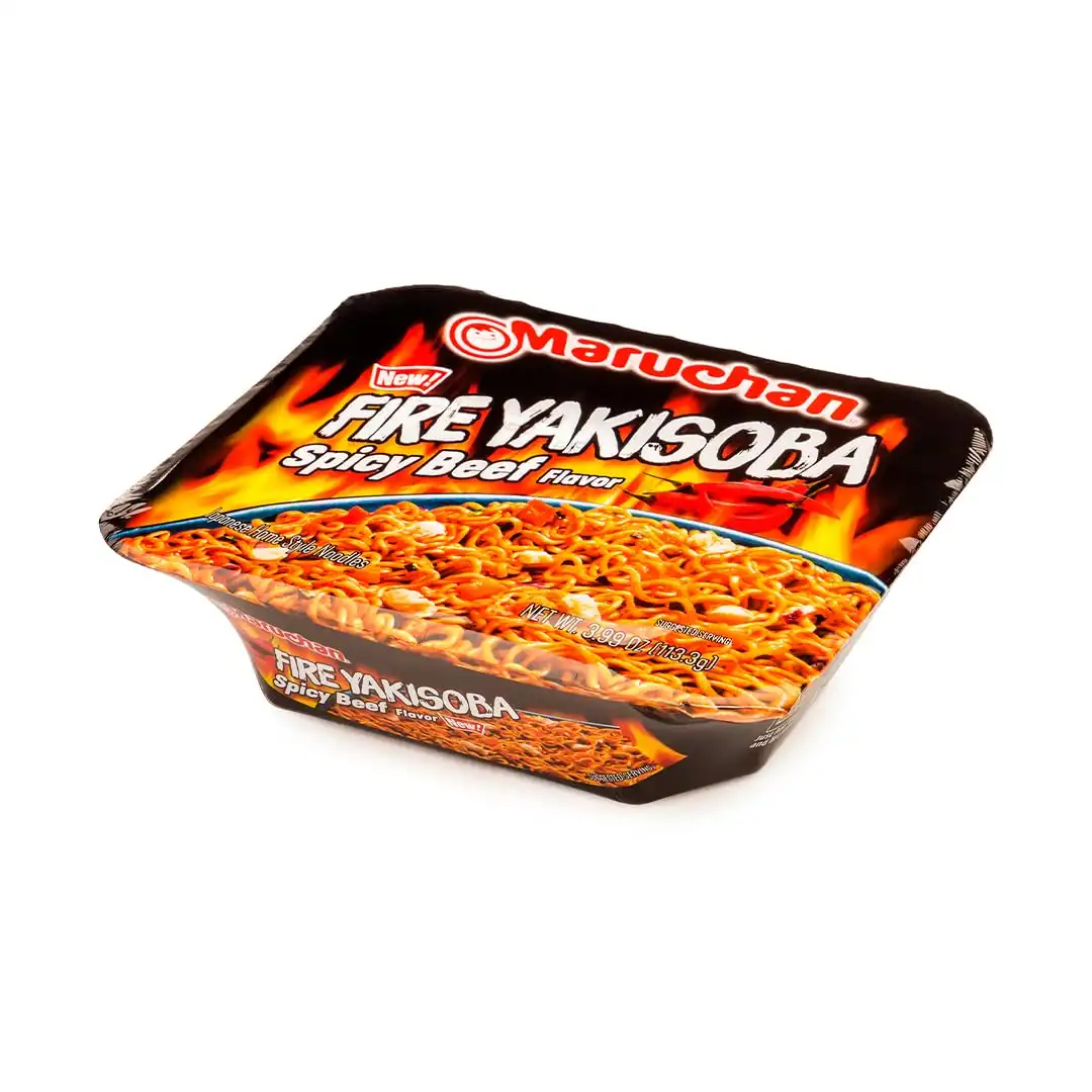 Alternative view of Maruchan Fire Yakisoba, Spicy Beef Flavor – Stir-Fried Japanese Instant Ramen Noodles, High Protein Microwavable Meal – 3.99 Oz. (8 Pack)