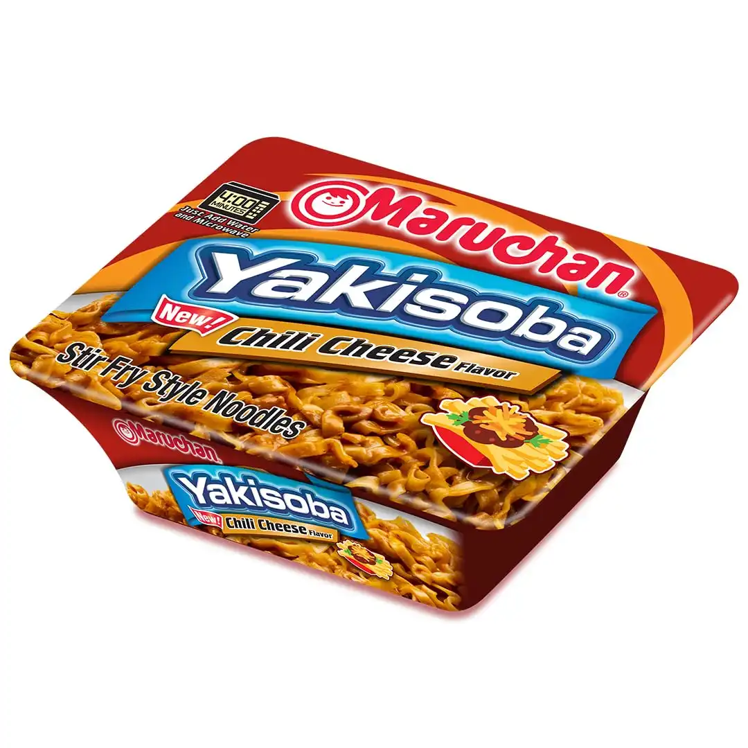 Alternative view of Maruchan Yakisoba, Chili Cheese Flavor – Stir-Fried Japanese Instant Ramen Noodles, High Protein Microwavable Meal – 3.86 Oz. (8 Pack)