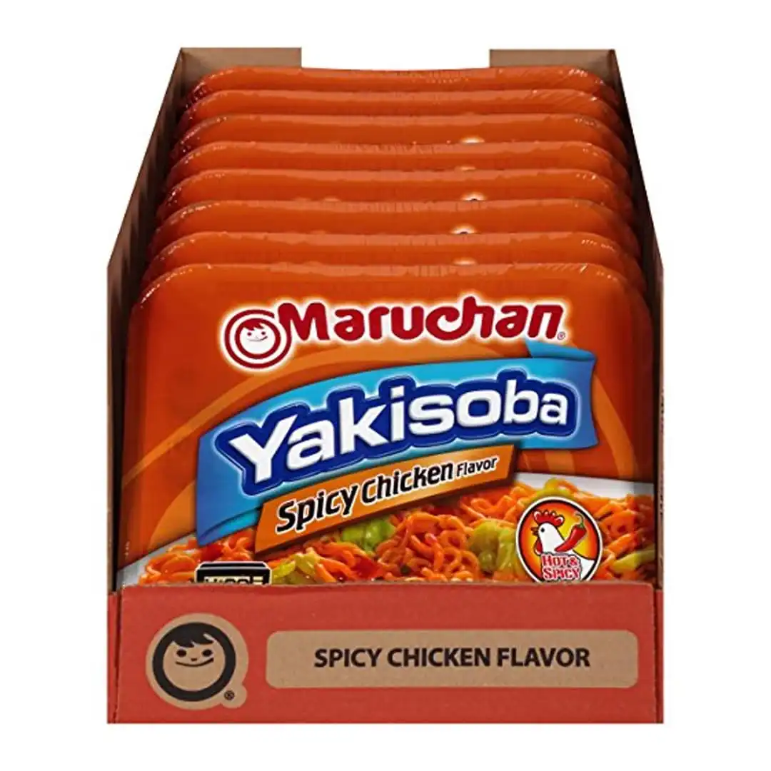 Alternative view of Maruchan Yakisoba, Spicy Chicken Flavor – Stir-Fried Japanese Instant Ramen Noodles, High Protein Microwavable Meal – 4.11 Oz. (8 Pack)