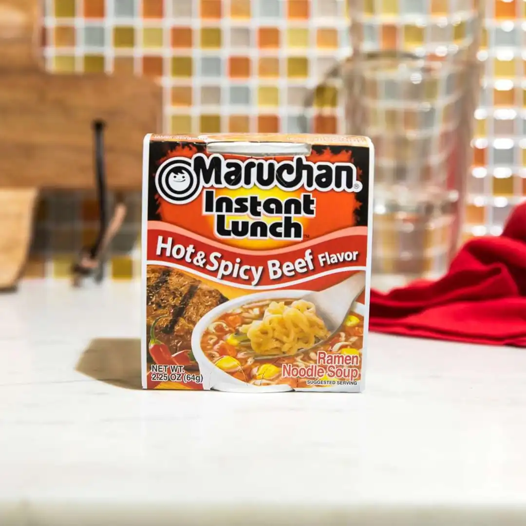 Maruchan Instant Lunch Ramen Noodles, Hot & Spicy Beef Flavor – Japanese-Style Instant Noodle Soup, Easy Meal Ready in 3 Minutes – 2.25 Oz., (Pack of 24) - Image 6