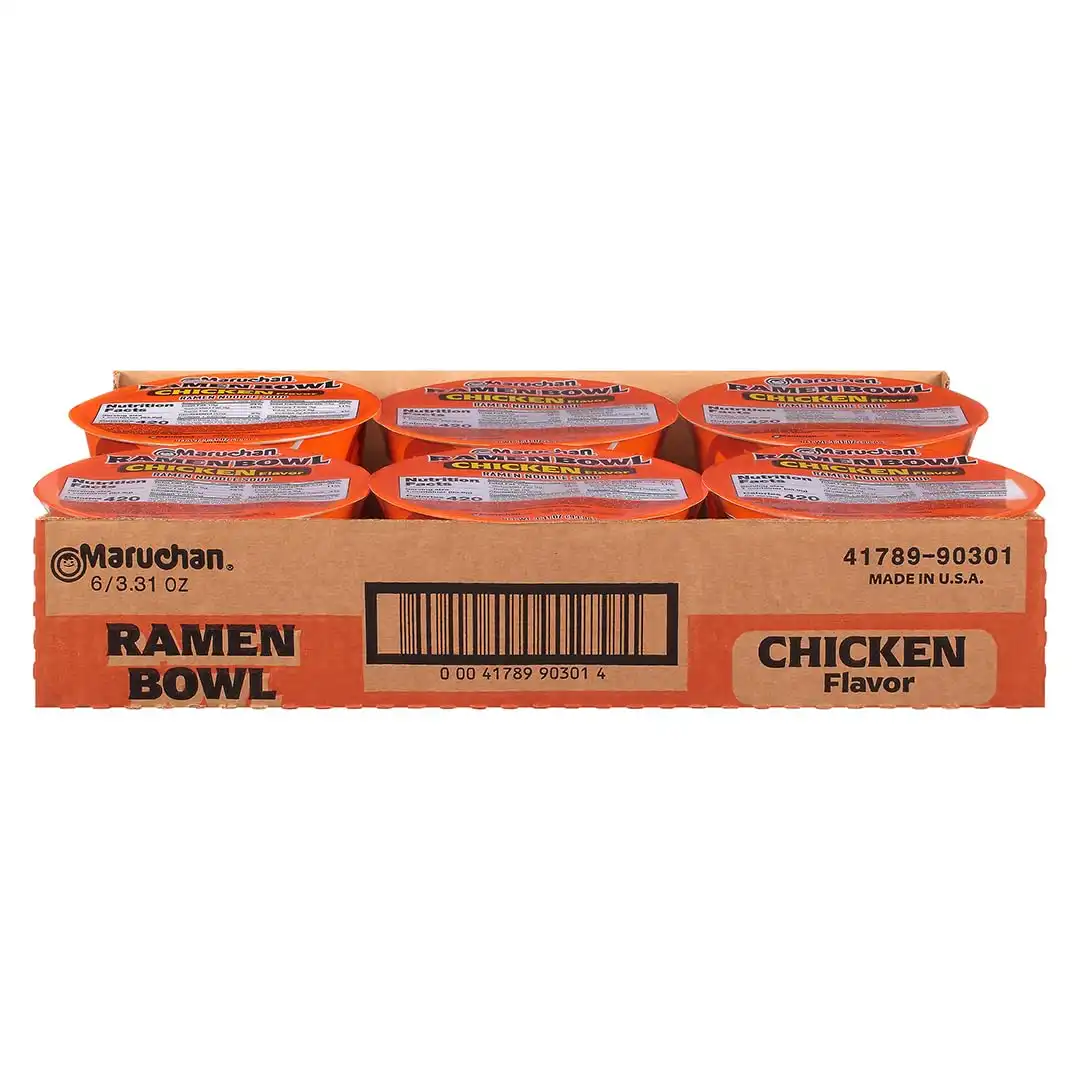 Alternative view of Maruchan Ramen Bowl, Chicken Flavor – Japanese-Style Instant Noodle Soup, Microwaveable Easy Meal for Students and Busy Families – 3.39 Oz. (6 Pack)