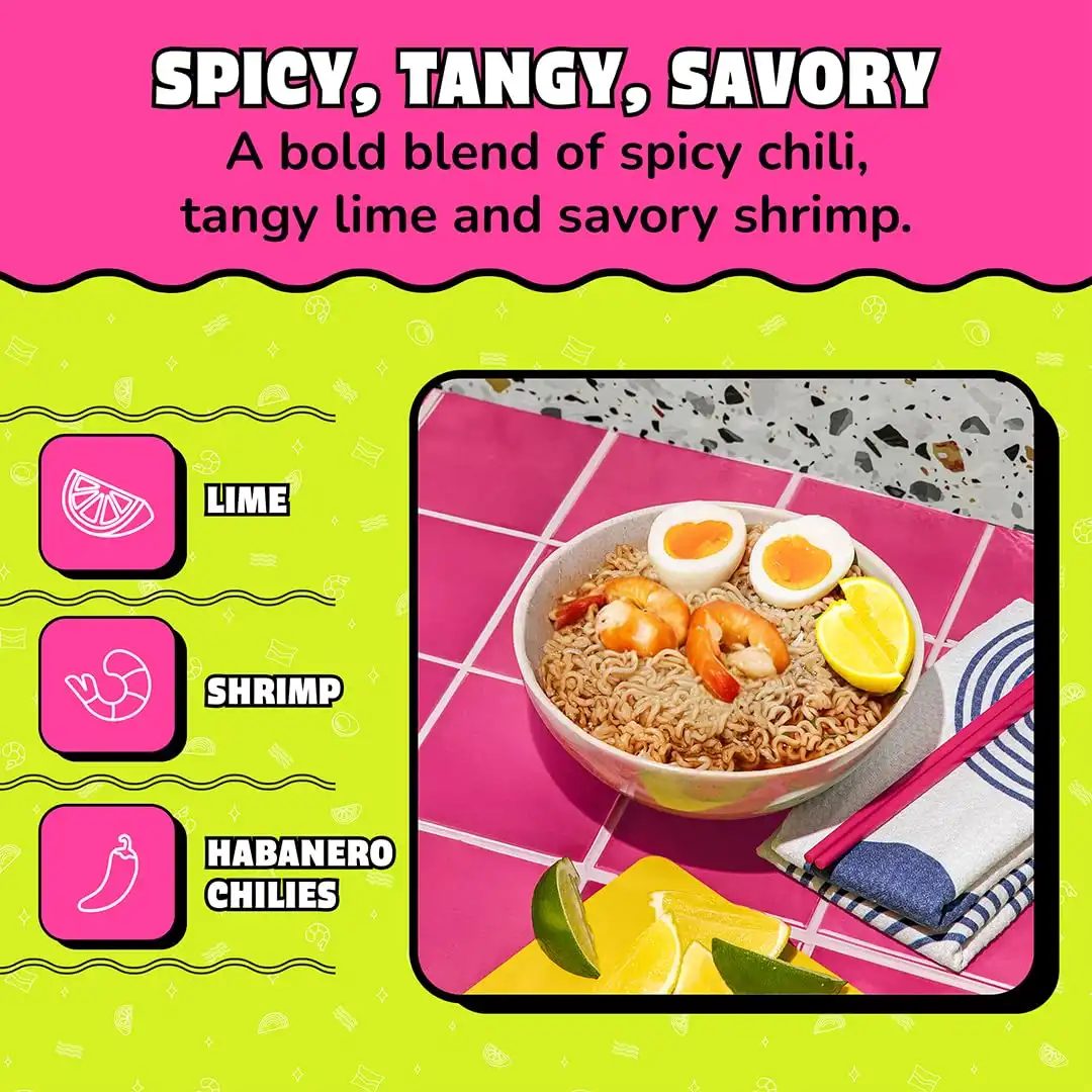 Maruchan Ramen Noodle Soup, Lime Chili Shrimp Flavor – Japanese-Style Instant Noodles, Quick & Easy Meal for Students & Busy Families – 3 Oz. (24 Pack) - Image 4