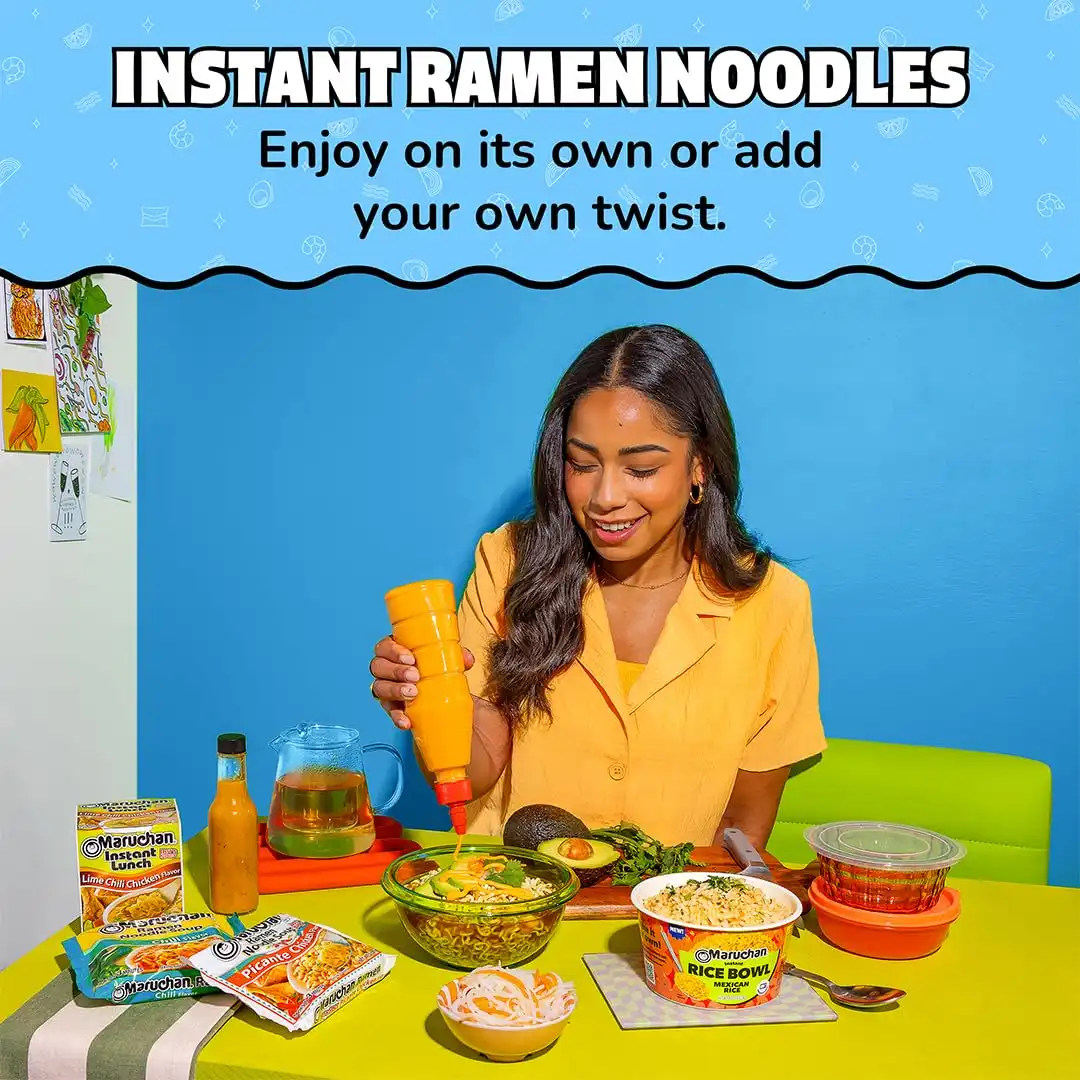 Maruchan Ramen Noodle Soup, Less Sodium Chicken Flavor – Japanese-Style Instant Noodles, Quick & Easy Meal for Kids, Students & Busy Families – 3 Oz. (24 Pack) - Image 5