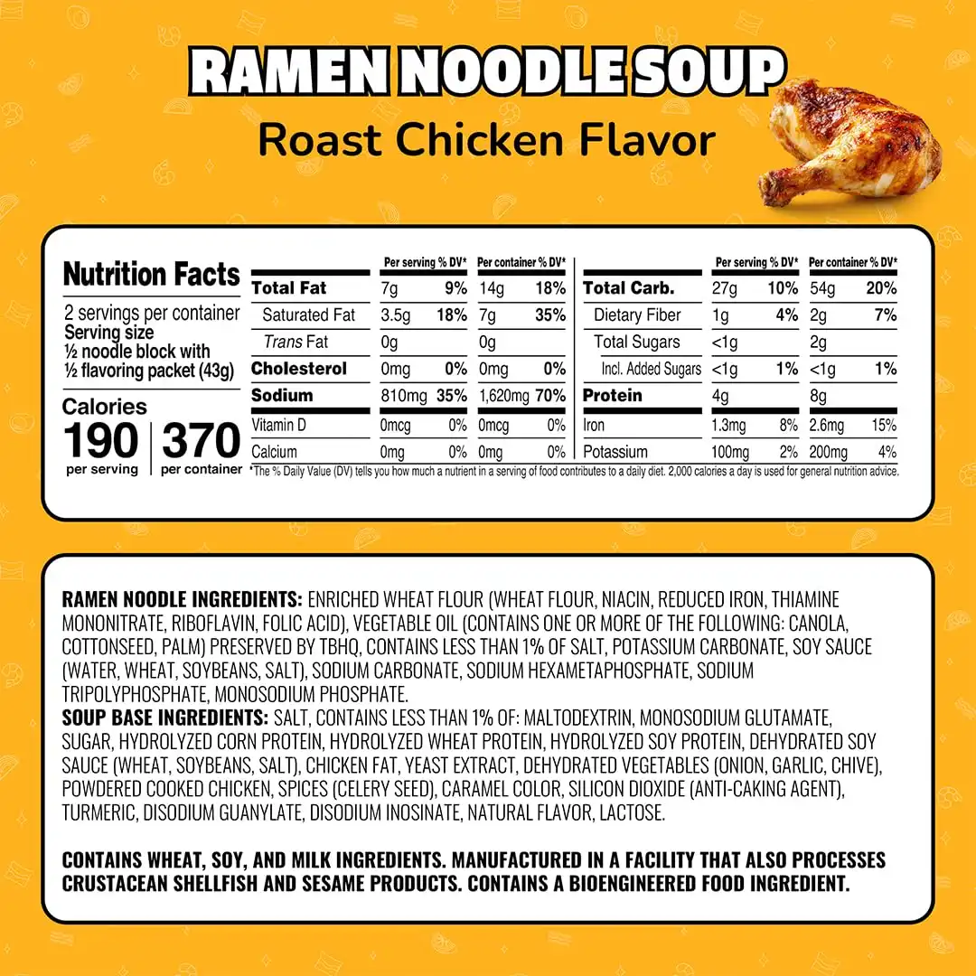 Alternative view of Maruchan Ramen Noodle Soup, Roast Chicken Flavor – Japanese-Style Instant Noodles, Quick & Easy Meal for Students & Busy Families – 3 Oz. (24 Pack)