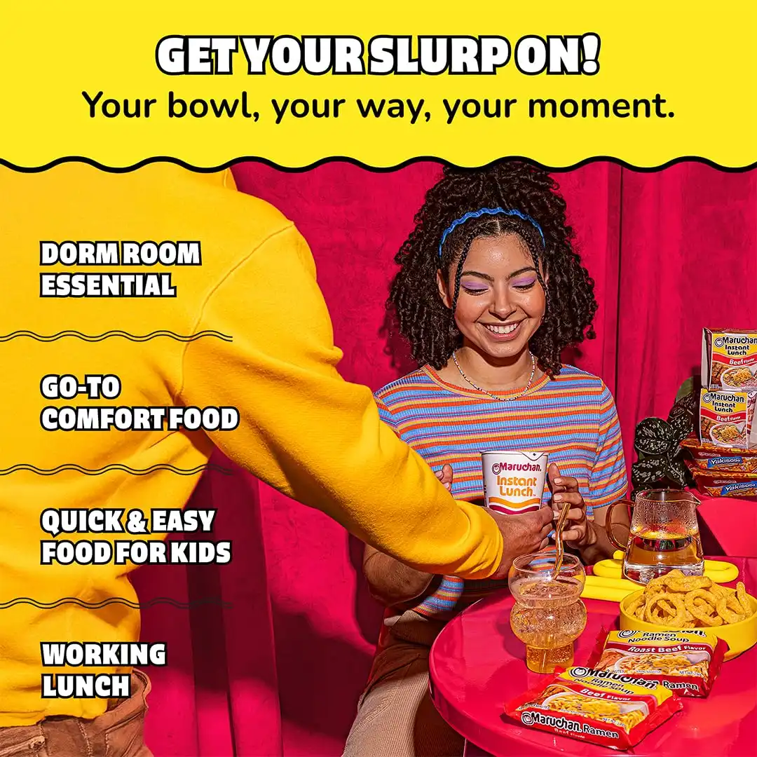 Maruchan Ramen Roast Beef,Instant Ramen Noodles,Ready to Eat Meals,3 Oz,(Pack of 48) - Image 7