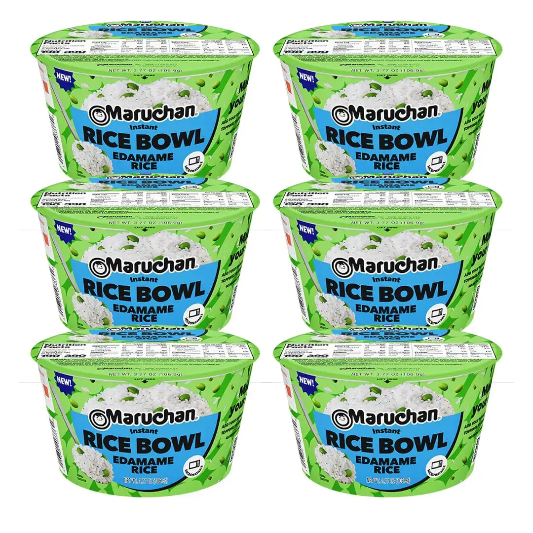 Alternative view of Maruchan Instant Rice Bowl with Edamame – Microwavable Quick & Easy Side Dish or Meal for Kids, Students and Busy Families – 3.77 Oz. (6 Pack)