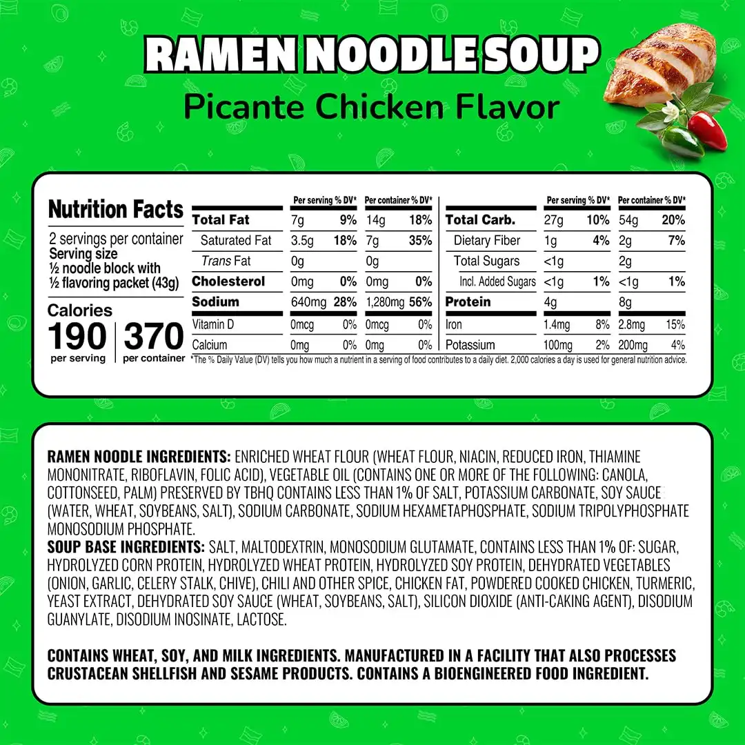 Alternative view of Maruchan Ramen Noodle Soup, Picante Chicken Flavor – Japanese-Style Instant Noodles, Quick & Easy Meal for Students & Busy Families – 3 Oz. (24 Pack)