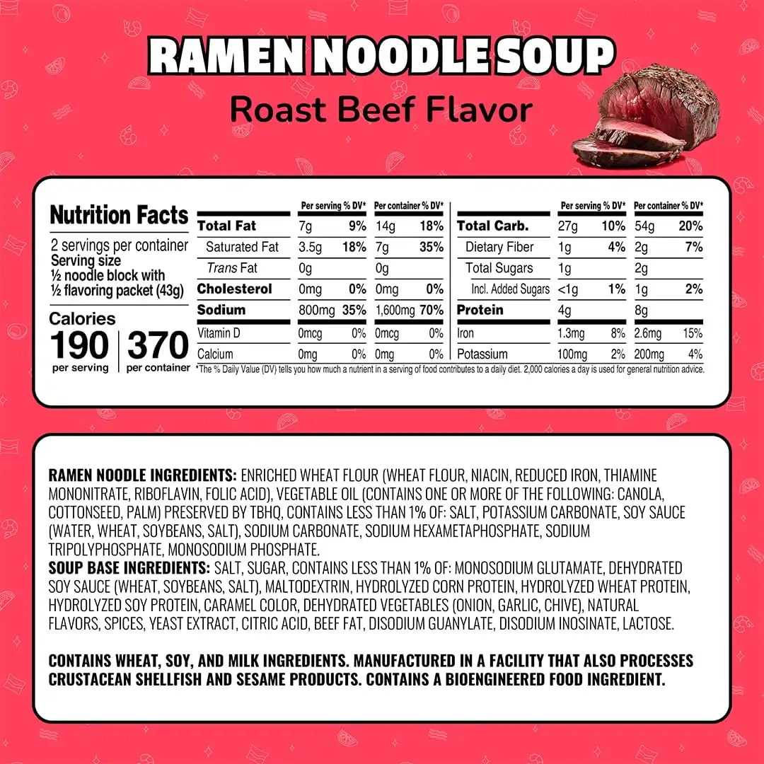 Alternative view of Maruchan Ramen Noodle Soup, Roast Beef Flavor – Japanese-Style Instant Noodles, Quick & Easy Meal for Kids, Students and Busy Families – 3 Oz. (24 Pack)