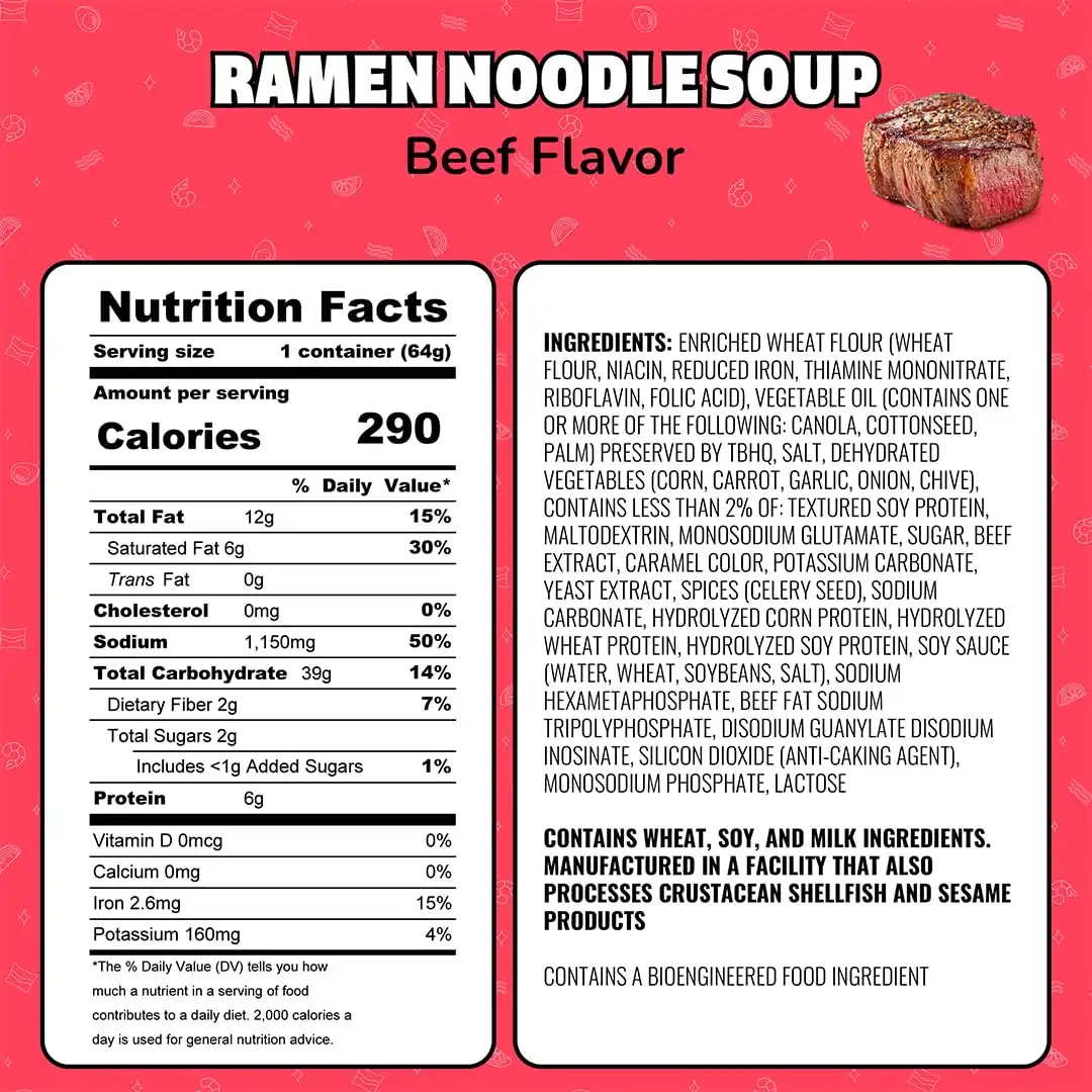 Alternative view of Maruchan Instant Lunch Ramen Noodles, Beef Flavor – Japanese-Style Instant Noodle Soup, Easy Meal Ready in 3 Minutes – 2.25 Oz. (12 Pack)