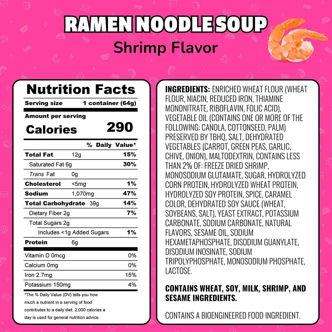Alternative view of Maruchan Instant Lunch Ramen Noodles, Shrimp Flavor – Japanese-Style Instant Noodle Soup, Easy Meal Ready in 3 Minutes – 2.25 Oz. (12 Pack)