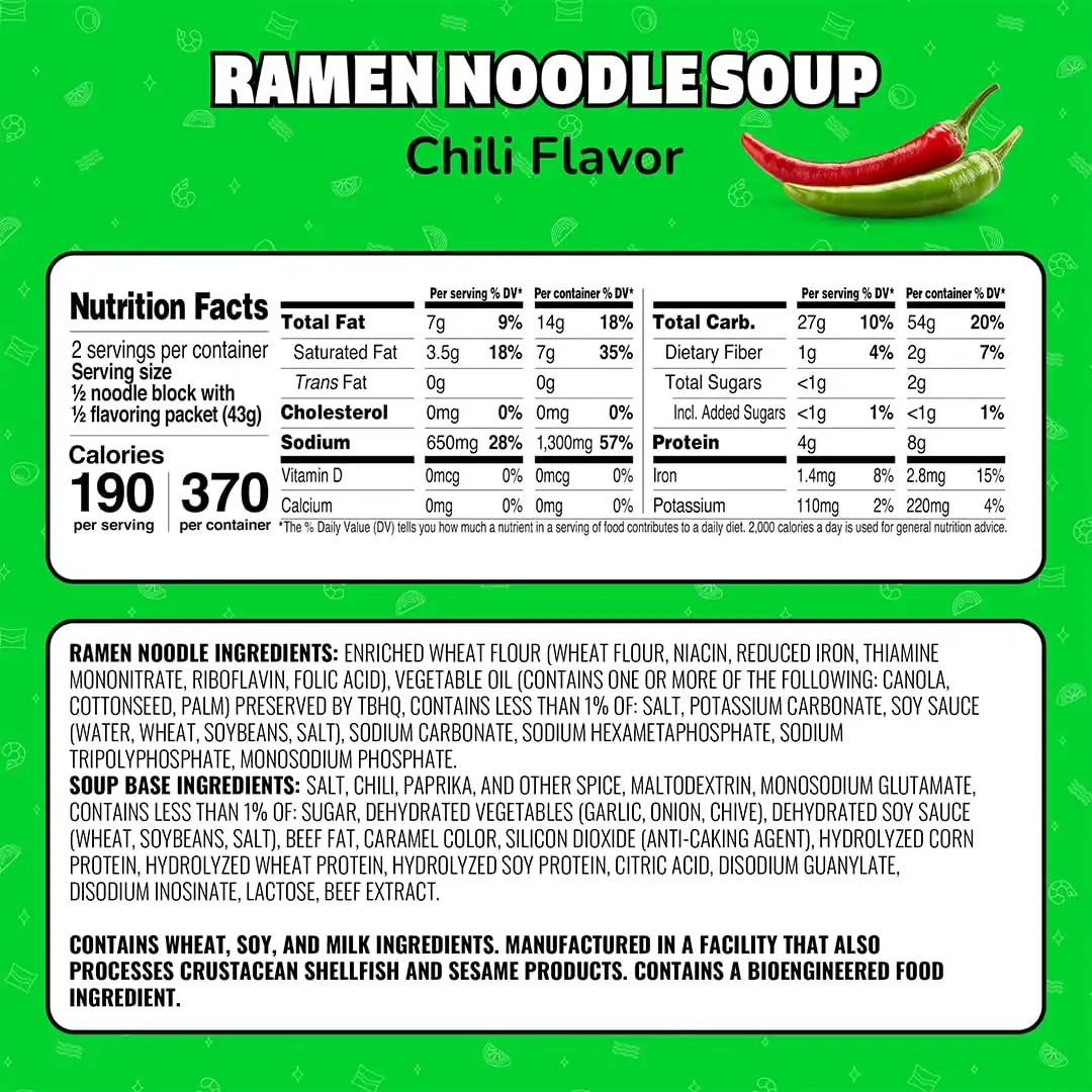 Alternative view of Maruchan Ramen Noodle Soup, Chili Flavor – Japanese-Style Instant Noodles, Quick & Easy Meal for Kids, Students & Busy Families – 3 Oz. (24 Pack)