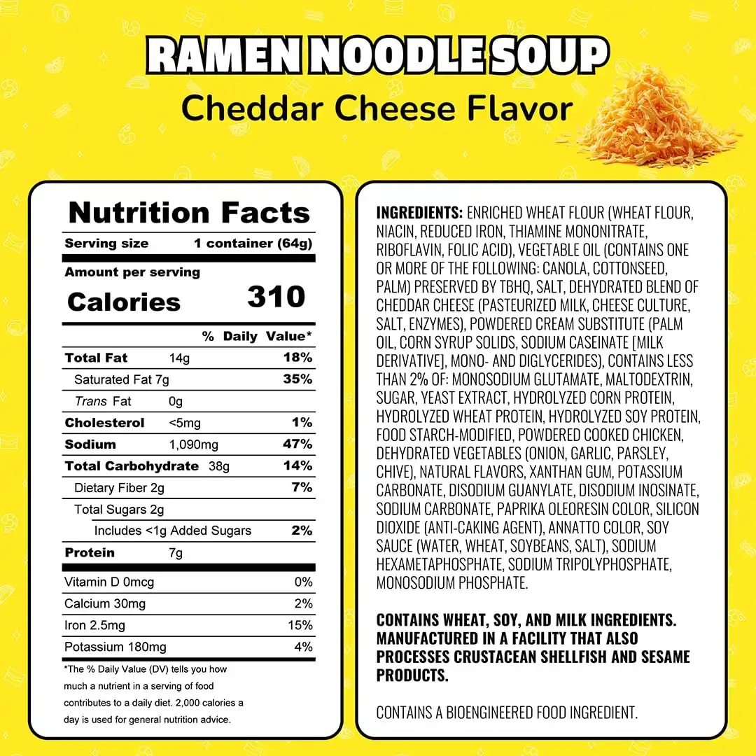 Alternative view of Maruchan Instant Lunch Ramen Noodles, Cheddar Cheese Flavor – Japanese-Style Instant Noodle Soup, Easy Meal Ready in 3 Minutes – 2.25 Oz. (12 Pack)