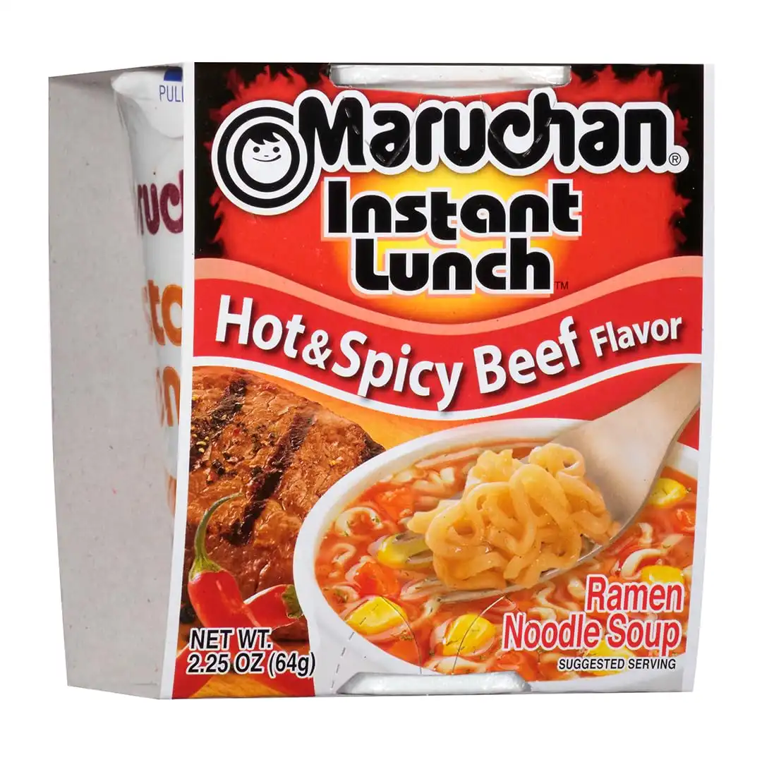 Maruchan Instant Lunch Ramen Noodles, Hot & Spicy Beef Flavor – Japanese-Style Instant Noodle Soup, Easy Meal Ready in 3 Minutes – 2.25 Oz., (Pack of 24) - Image 5