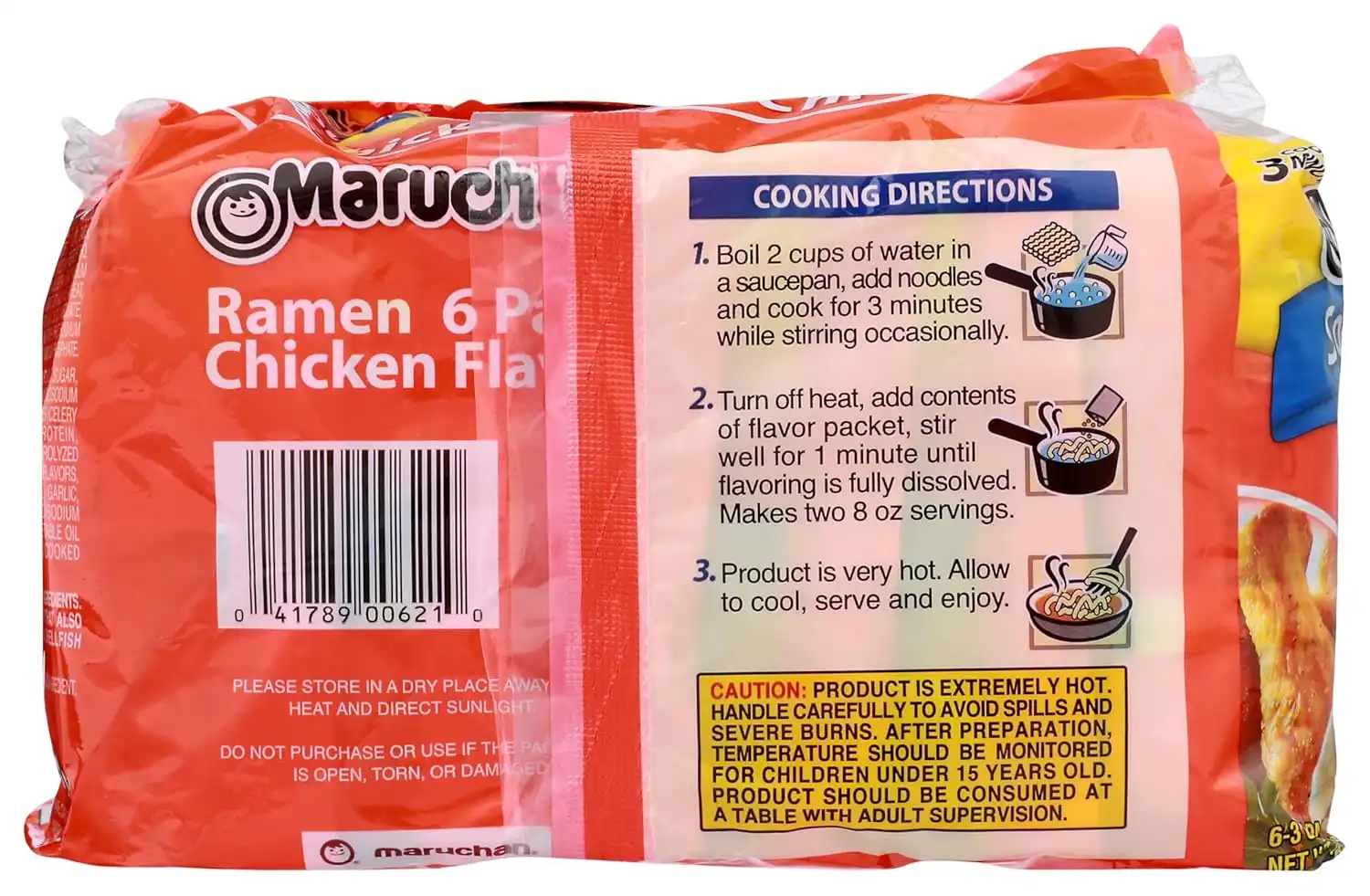 Alternative view of Maruchan Ramen Noodles Chicken Flavor, 3 Ounce, 6 Count (Pack of 1)