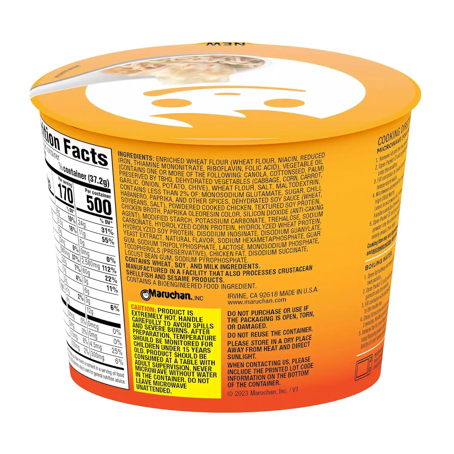 Alternative view of Maruchan Wonton Ramen Bowl, Hot & Spicy Chicken Flavor – Japanese-Style Instant Noodle Soup, Microwaveable Easy Meal – 3.93 Oz. (6 Pack)