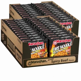 Maruchan Ramen Fire Spicy Beef, Instant Ramen Noodles, Stir Fry Style Noodle, 3 Oz, 22 Count (Pack of 2)