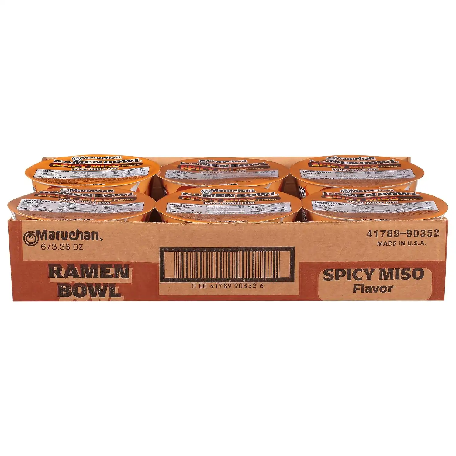 Alternative view of Maruchan Ramen Bowl, Spicy Miso Flavor – Japanese-Style Instant Noodle Soup, Microwaveable Easy Meal for Busy Families – 3.39 Oz. (6 Pack)