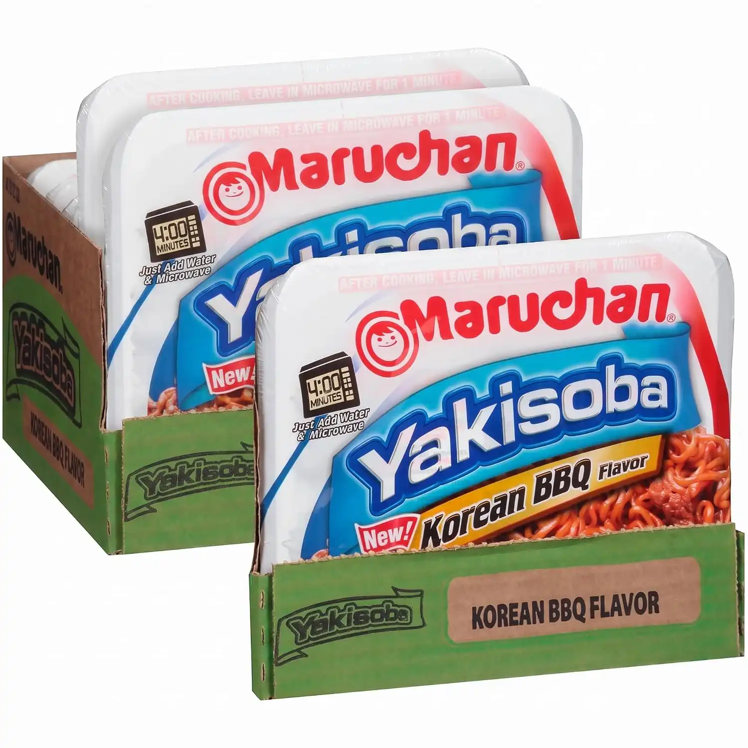 Maruchan Yakisoba Korean BBQ flavor, Japanese Instant Ramen Noodles, 4.12 Oz, 8 Count (Pack of 2)