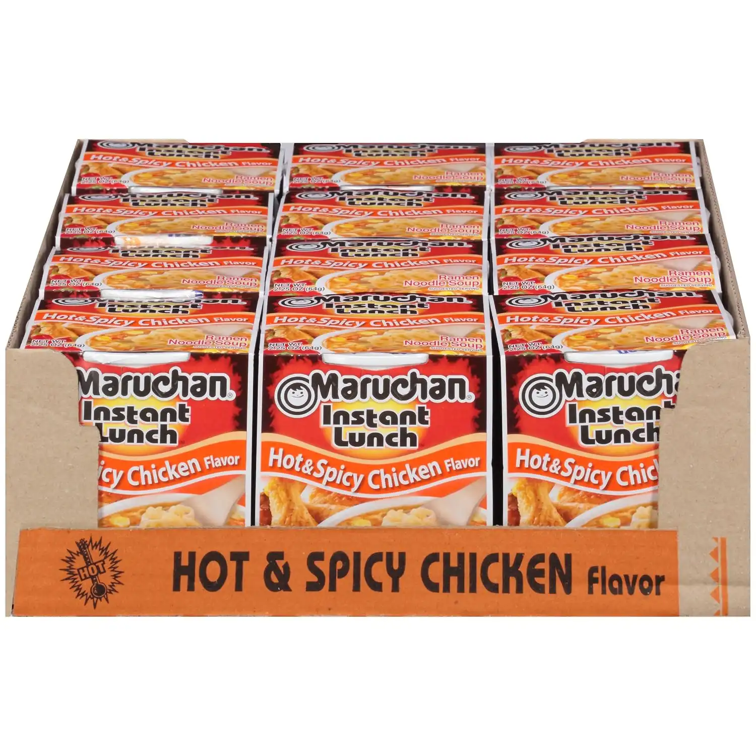 Maruchan Instant Lunch Ramen Noodles, Hot & Spicy Chicken Flavor – Japanese-Style Instant Noodle Soup, Easy Meal Ready in 3 Minutes – 2.25 Oz., (Pack of 24) - Image 5
