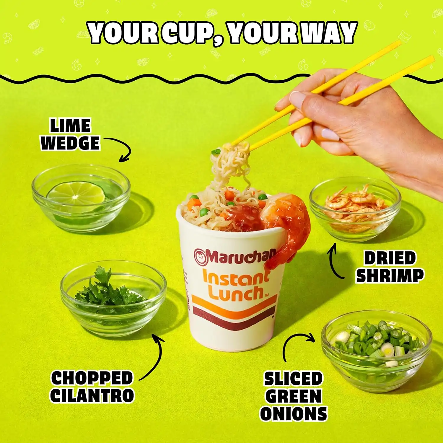 Maruchan Instant Lunch Ramen Noodles, Lime Flavor with Shrimp – Japanese-Style Instant Noodle Soup, Easy Meal Ready in 3 Minutes – 2.25 Oz. (12 Pack) - Image 5