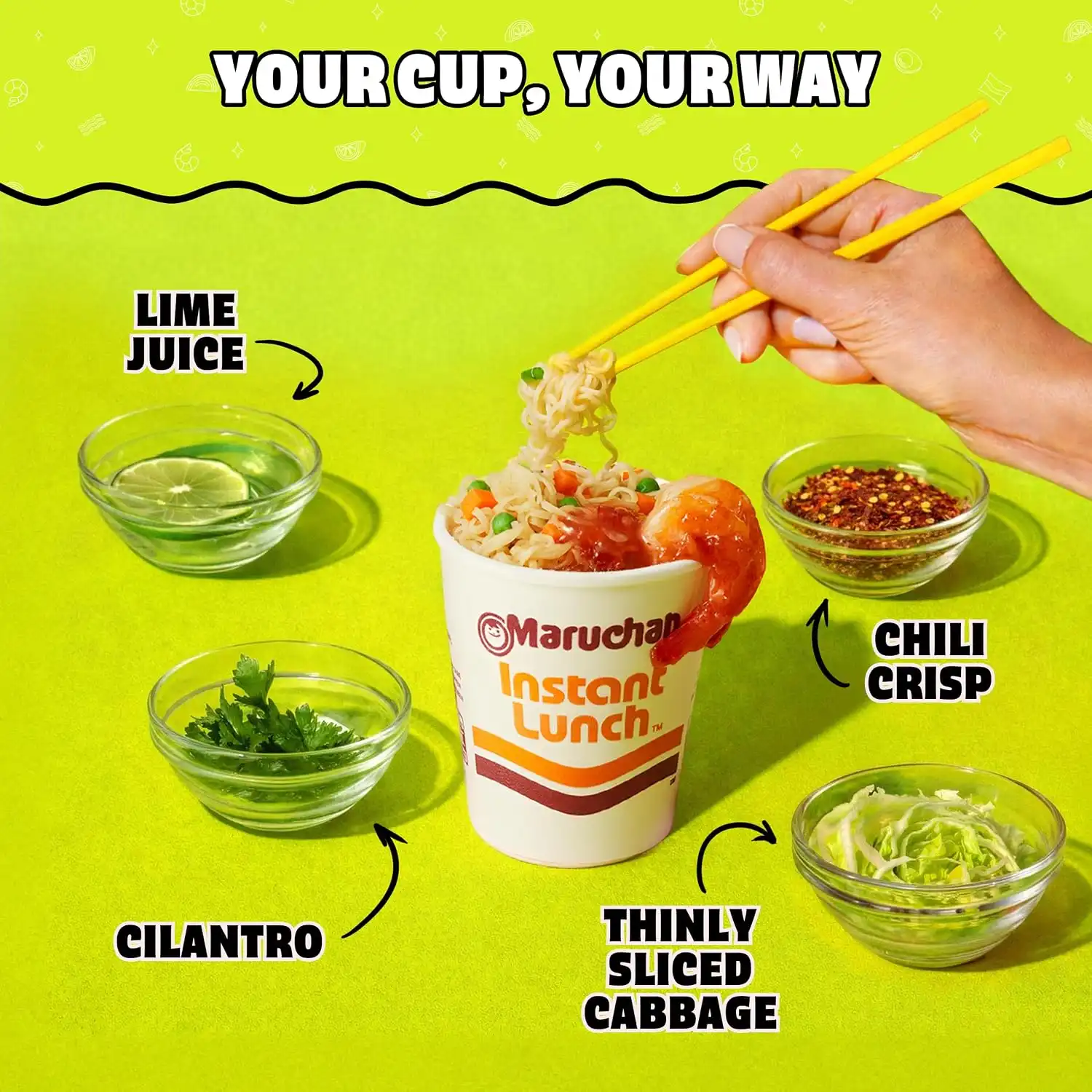 Maruchan Instant Lunch Ramen Noodles, Lime Chili with Shrimp – Japanese-Style Instant Noodle Soup, Easy Meal Ready in 3 Minutes – 2.25 Oz. (12 Pack) - Image 7