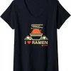 Womens Maruchan I Heart Ramen Noodle Bowl Poster V-Neck T-Shirt