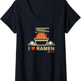 Womens Maruchan I Heart Ramen Noodle Bowl Poster V-Neck T-Shirt