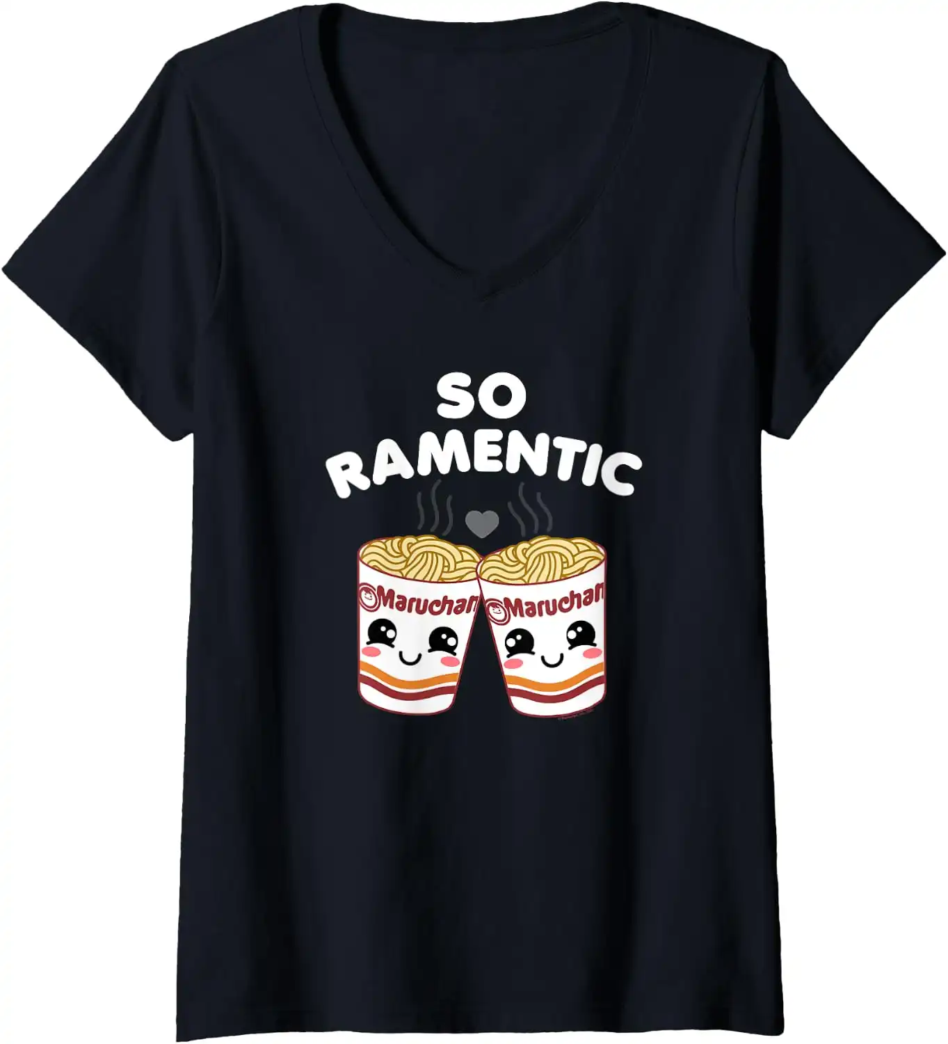 Maruchan Instant Lunch So Ramentic Lovely Ramen Cups V-Neck T-Shirt