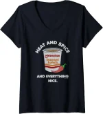 Womens Maruchan Heat And Spice And Everything Nice Logo V-Neck T-Shirt
