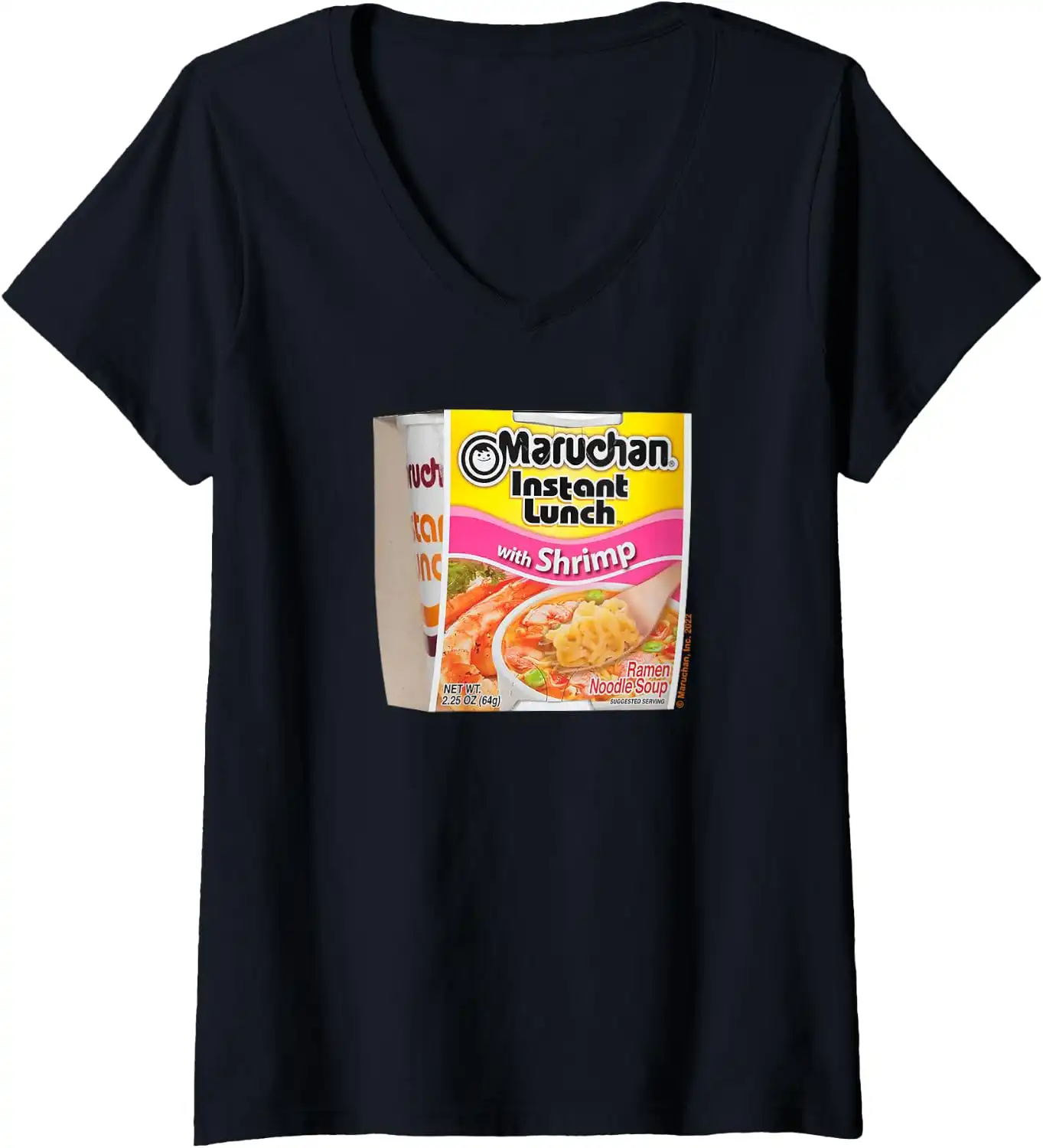 Maruchan Instant Lunch Shrimp Flavor Package Noodle Cup V-Neck T-Shirt