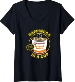 Womens Maruchan Happiness In A Cup Instant Lunch Poster V-Neck T-Shirt