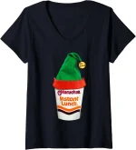Maruchan Ramen Cup Christmas Elf Hat V-Neck T-Shirt