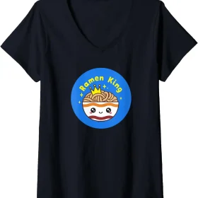 Womens Maruchan Instant Lunch Cute Kawaii Ramen King Bowl Logo V-Neck T-Shirt
