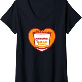 Womens Maruchan Heart Instant Lunch Ramen Soup Cup V-Neck T-Shirt