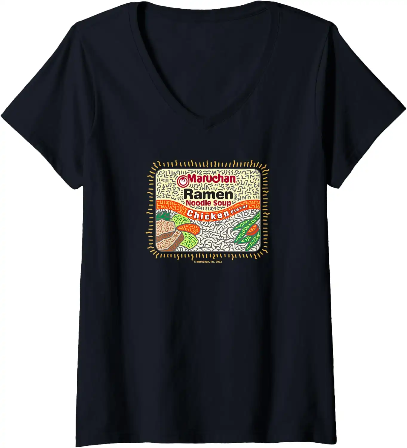 Maruchan Instant Lunch Chicken Flavor Art V-Neck T-Shirt