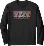 Maruchan Instant Lunch Multi Cups Colorful Line Art Long Sleeve T-Shirt