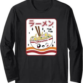 Maruchan Instant Lunch Kawaii Katakana Ramen Bowl Portrait Long Sleeve T-Shirt