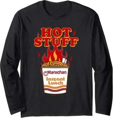 Maruchan Instant Lunch Hot Stuff Flaming Noodles Retro Shot Long Sleeve T-Shirt