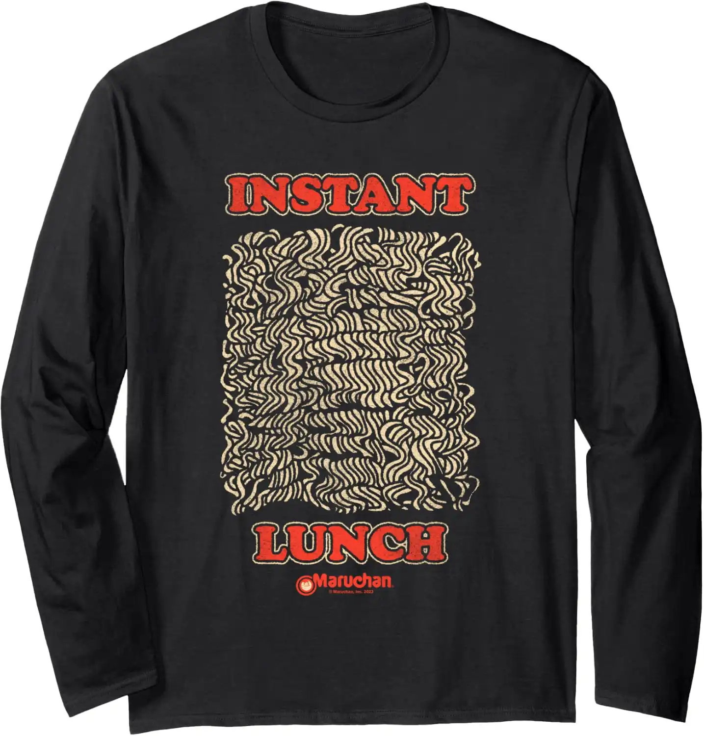 Maruchan Instant Lunch Uncooked Pasta Distressed Portrait Long Sleeve T-Shirt