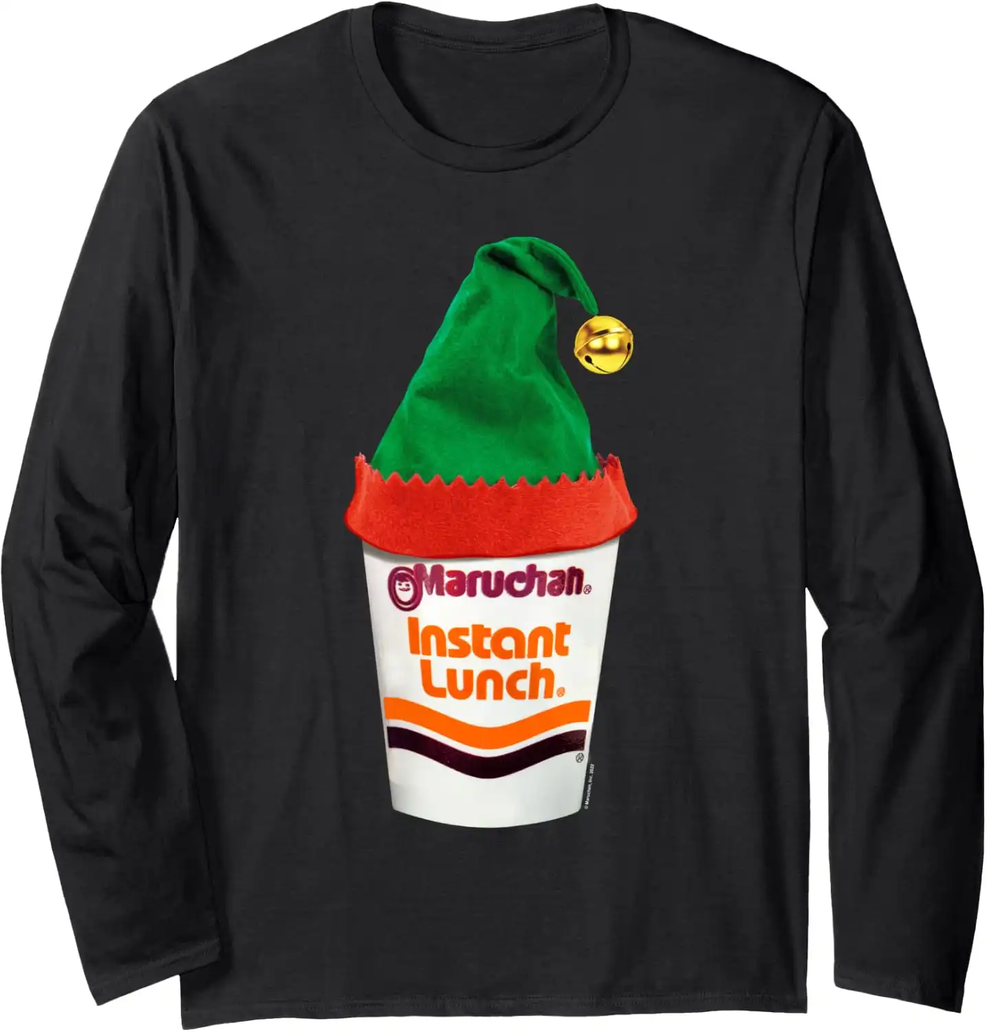 Maruchan Ramen Cup Christmas Elf Hat Long Sleeve T-Shirt