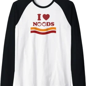 Maruchan I Heart Noods Humor Logo Raglan Baseball Tee