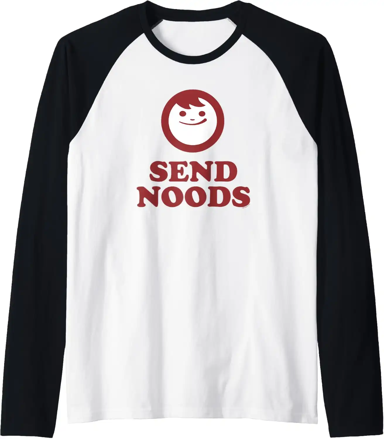 Maruchan Instant Lunch Send Noods Happy Face Logo Raglan Baseball Tee