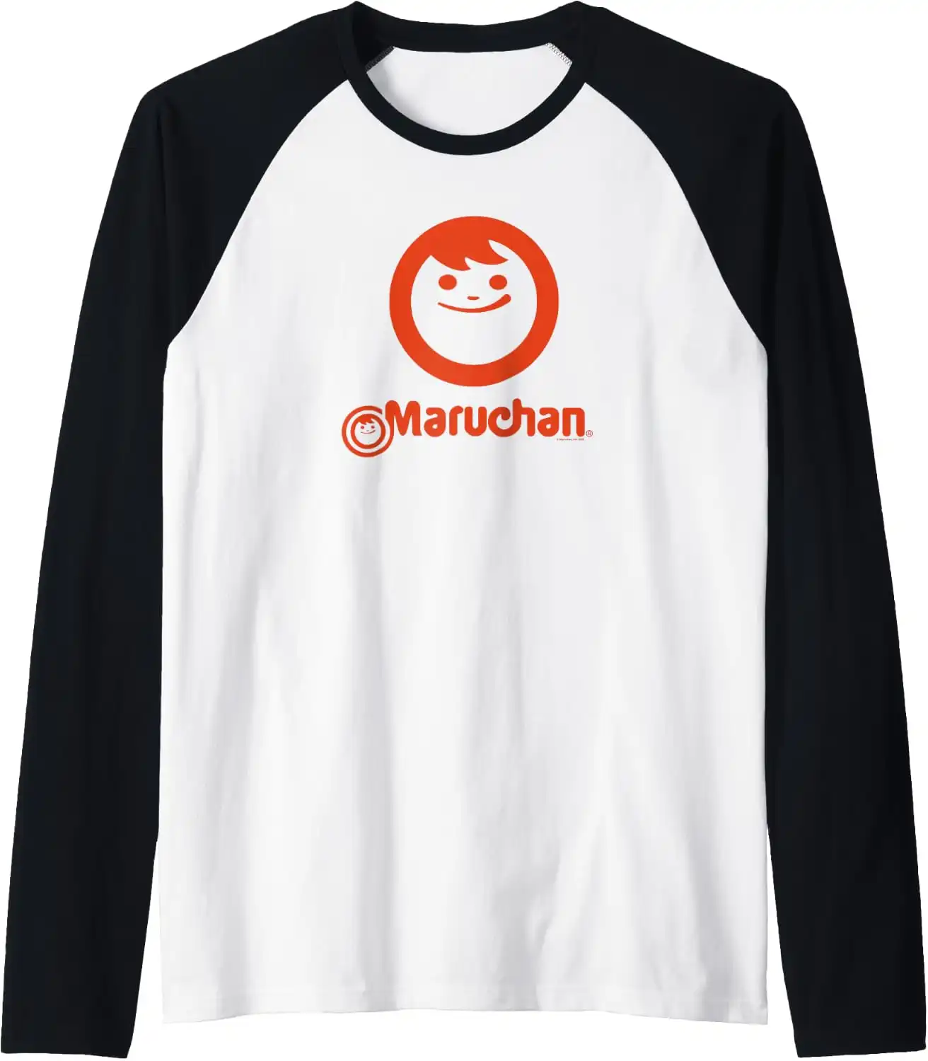 Maruchan Instant Lunch Classic Happy Face Vintage Logo Raglan Baseball Tee