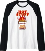 Maruchan Instant Lunch Hot Stuff Flaming Noodles Retro Shot Raglan Baseball Tee