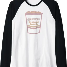 Maruchan Instant Lunch Ramen Cup Distressed Logo Raglan Baseball Tee