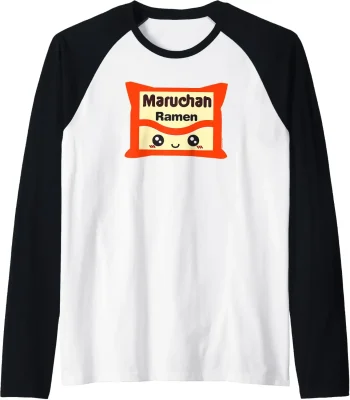 Maruchan Instant Lunch Kawaii Cute Package Logo Raglan Baseball Tee