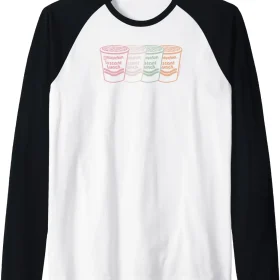 Maruchan Instant Lunch Multi Cups Colorful Line Art Raglan Baseball Tee