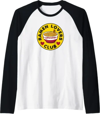 Maruchan Instant Lunch Ramen Lovers Club Bowl Logo Raglan Baseball Tee